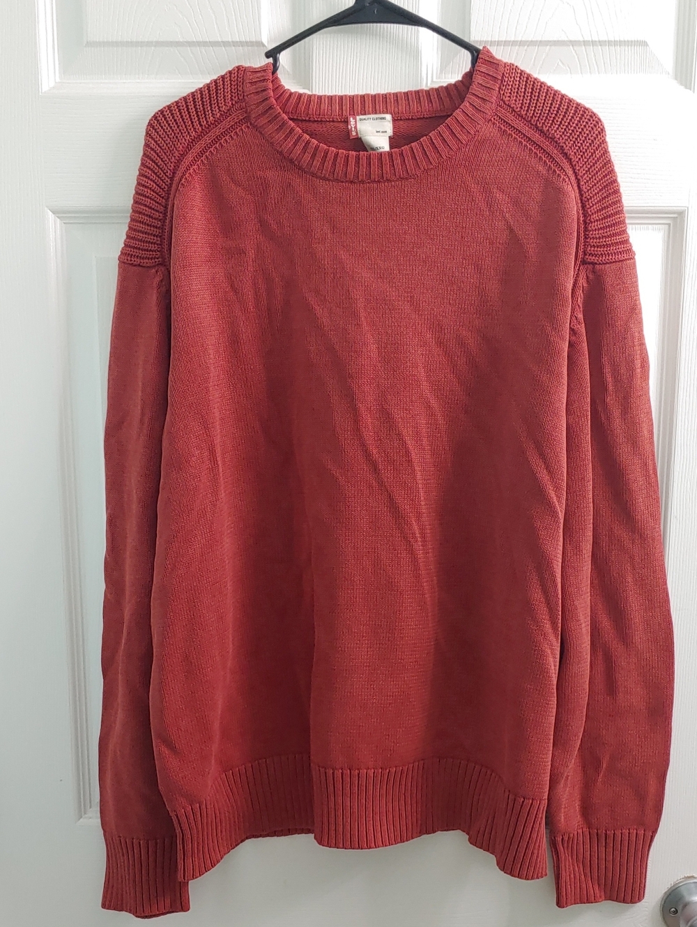 Levi's Men's Sweater Orange Cotton Crewneck Heavy Knit Size XXL